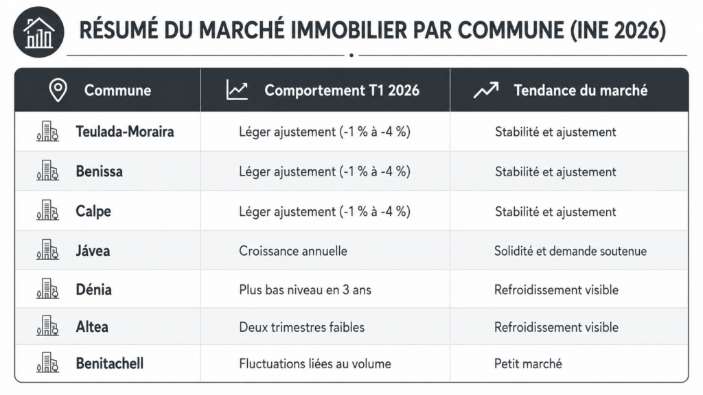 Aperçu du marché immobilier de la Costa Blanca Nord au premier trimestre 2026.